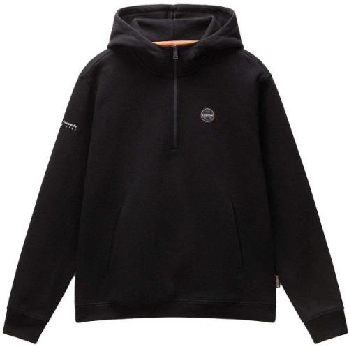 Sweater Napapijri Badge Quarter Zip Hoodie Black