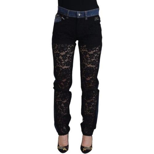 Broek D&amp;G Skinny denim jeans met kanten voorkant