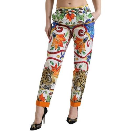 Broek D&amp;G broek met bloemenprint en luipaardprint