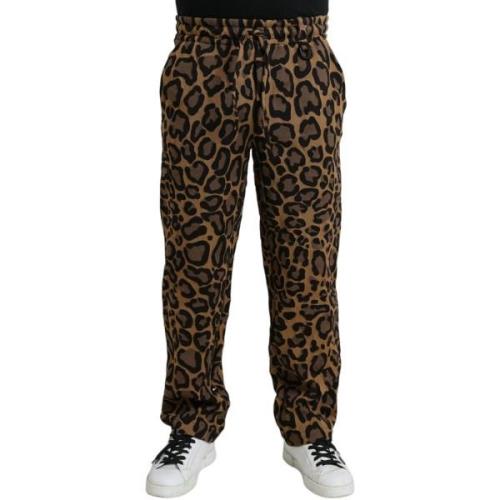 Broek D&amp;G heren joggingbroek met luipaardprint