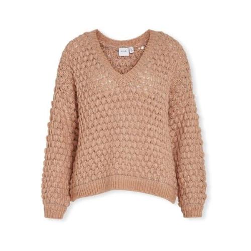 Trui Vila Evali Knit L/S - Natural Melange