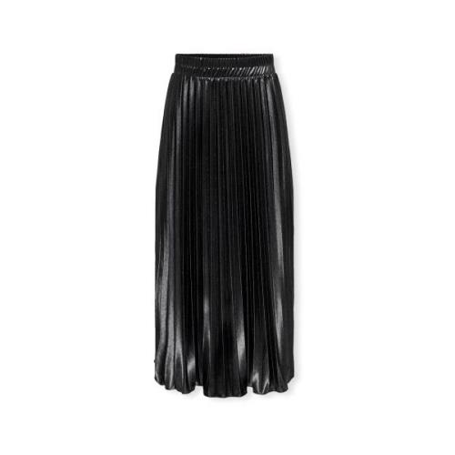 Rok Only Lyon Pleated Shine Skirt - Black