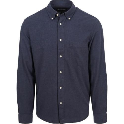 Overhemd Lange Mouw Marc O'Polo Overhemd Twill Donkerblauw