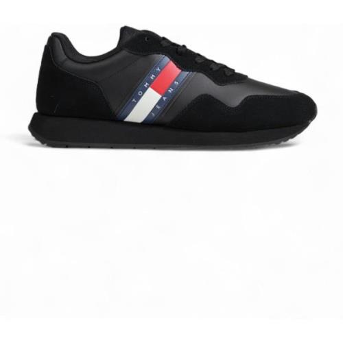 Sneakers Tommy Hilfiger Zwarte sportieve suede sneakers met rubberen z...