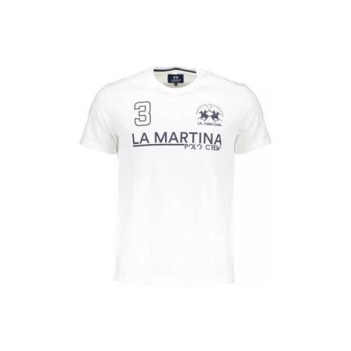 T-shirt La Martina Katoenen T-shirt met logo en print