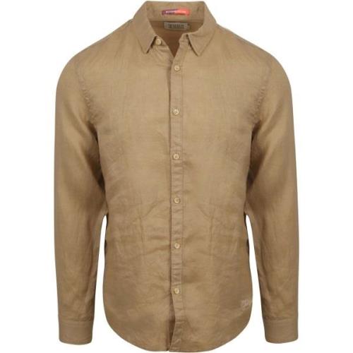 Overhemd Lange Mouw Scotch &amp; Soda Linnen Overhemd Beige