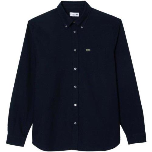 Overhemd Lange Mouw Lacoste Regular Fit Oxford Shirt Navy Blue