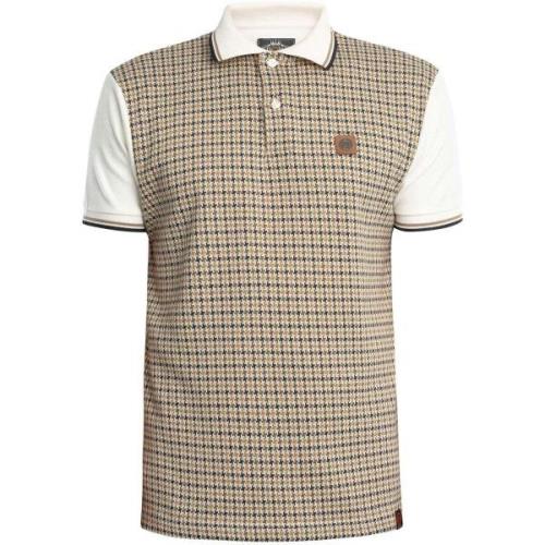 Polo Shirt Korte Mouw Trojan Poloshirt Met Pied-De-Poule-Paneel