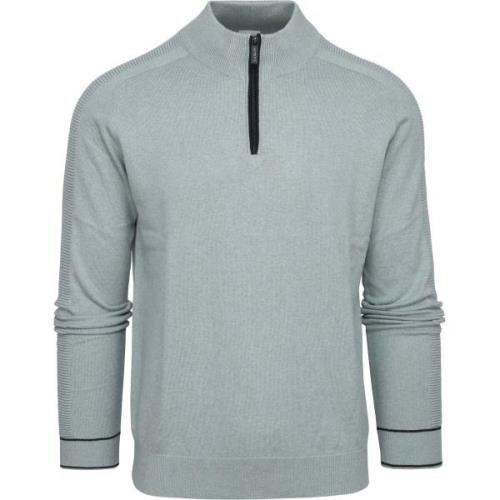 Sweater Blue Industry Half Zip Trui Lichtgroen