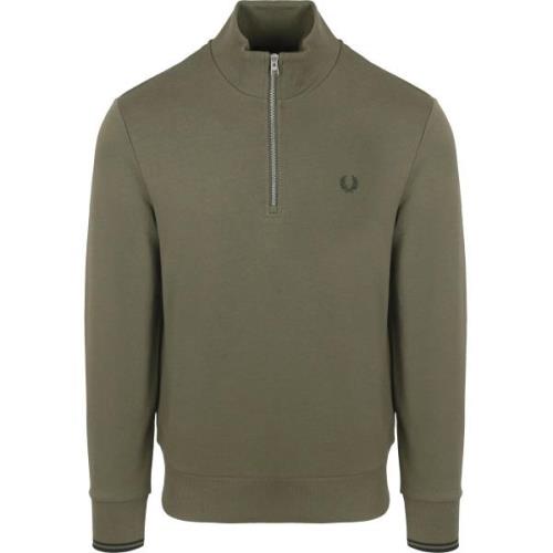 Sweater Fred Perry Half Zip Trui Olijfgroen