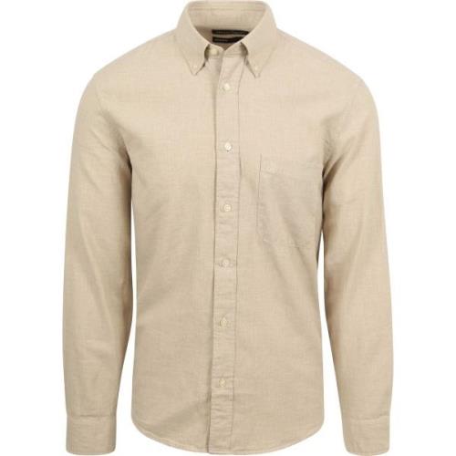 Overhemd Lange Mouw Marc O'Polo Overhemd Twill Beige