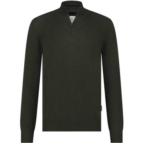 Sweater State Of Art Half Zip Trui Woods Donkergroen