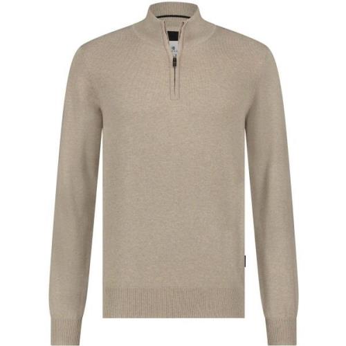 Sweater State Of Art Half Zip Trui Oak Ecru