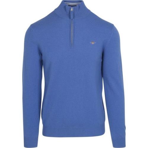 Sweater Gant Half Zip Trui Lamswol Blauw