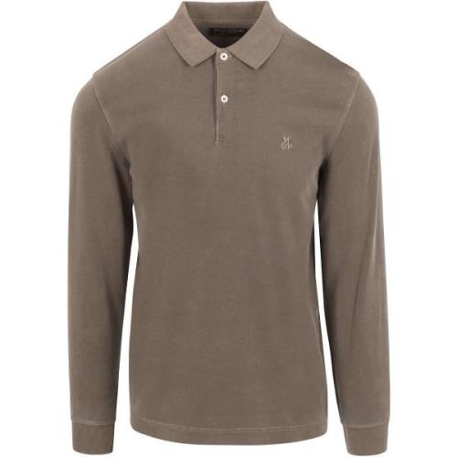 T-shirt Marc O'Polo Longsleeve Poloshirt Terry Cloth Taupe