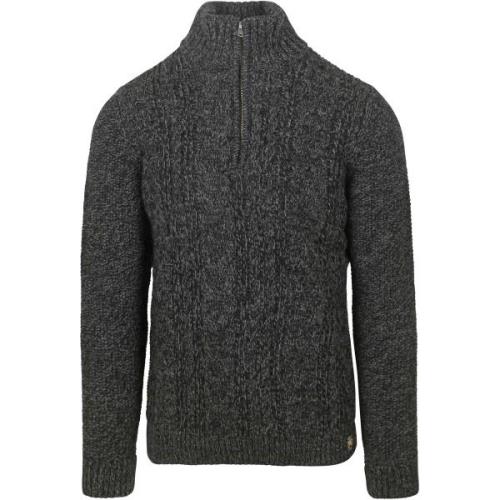 Sweater Superdry Half Zip Trui Jacob Cable Zwart