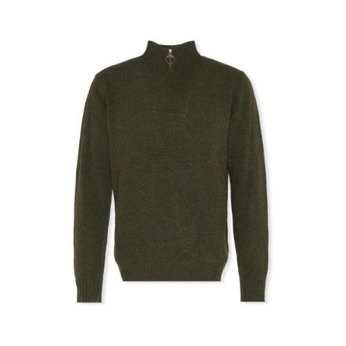 Trui Barbour Lambswool Half Zip Knit - Seaweed