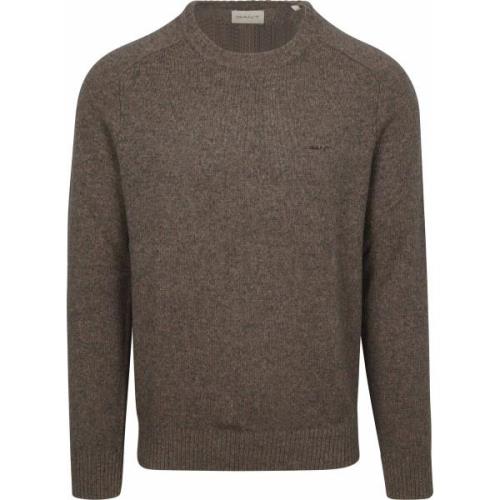 Sweater Gant Pullover Wool Blend Bruin