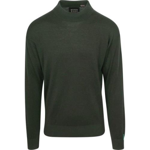 Sweater Scotch &amp; Soda Essential Wool Blend Pullover Donkergroen