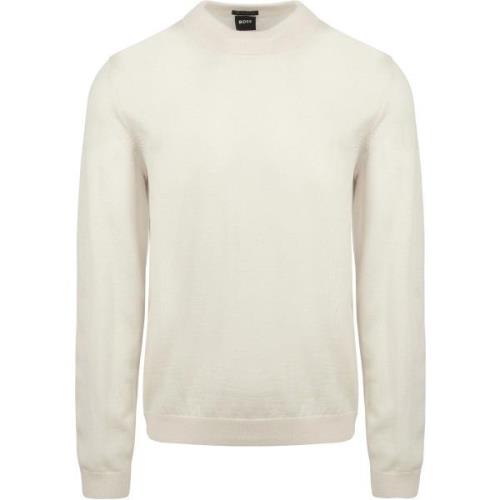 Sweater BOSS Trui Bjarno Wol Ecru