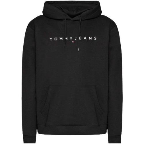 Sweater Tommy Jeans Logo Embroidery Hoodie Black