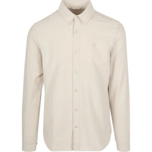 Overhemd Lange Mouw Knowledge Cotton Apparel Overhemd Oxford Beige