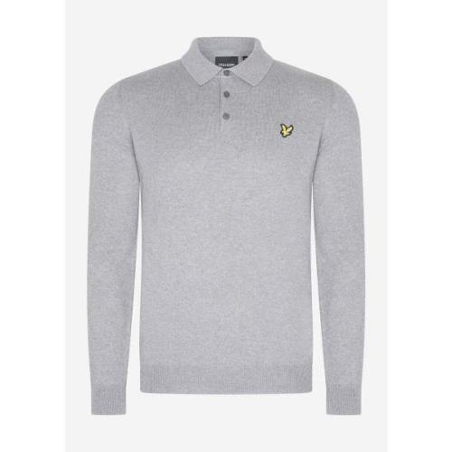 Trui Lyle &amp; Scott Cotton merino long sleeve knitted polo