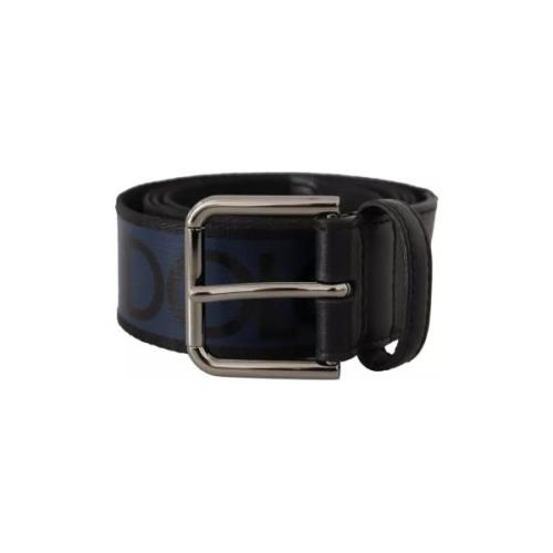 Riem D&amp;G Logo Print Zilveren Gesp Riem