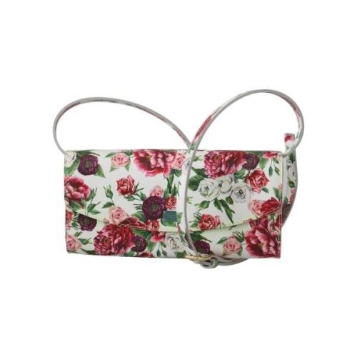 Handtas D&amp;G Leren crossbodytas met bloemenprint en magnetische slu...