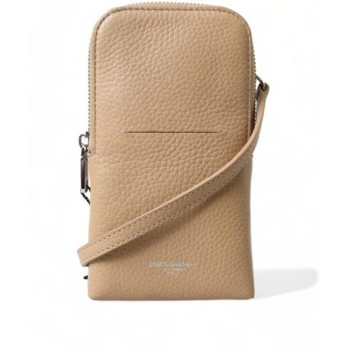 Handtas D&amp;G Beige Leren Crossbody Telefoonhoesje