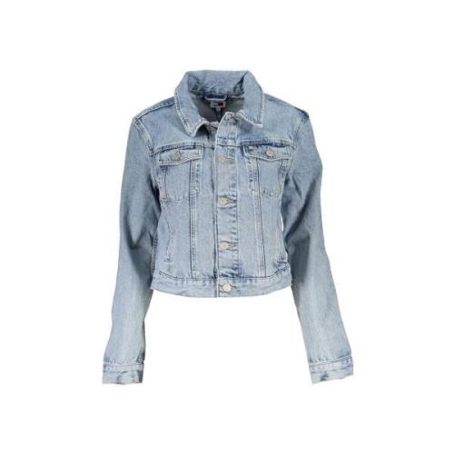 Mantel Tommy Hilfiger Classic Denim Jacket voor dames lichtblauw