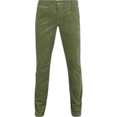 Broek Suitable Chino Plato Corduroy Groen