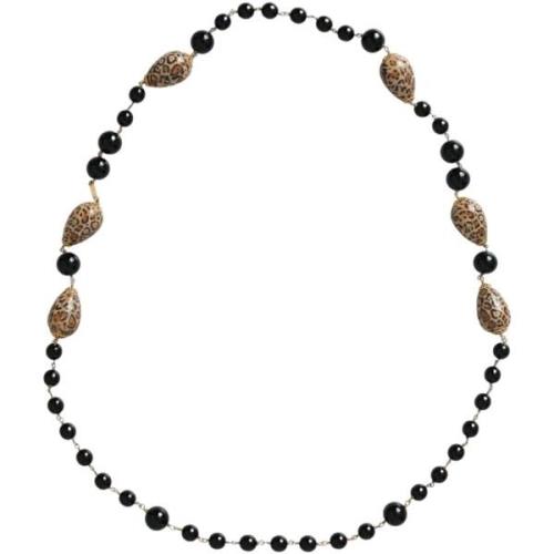 Ketting D&amp;G Luipaard Onyx Kralen Ketting