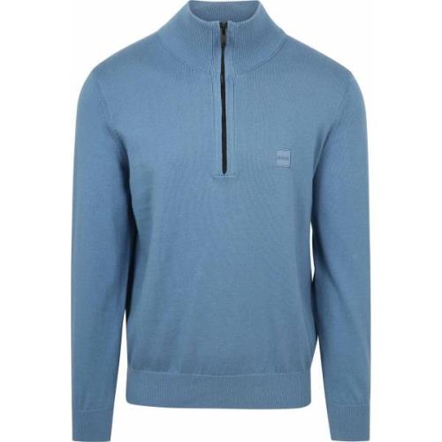 Sweater BOSS Kanobix Half Zip Trui Blauw