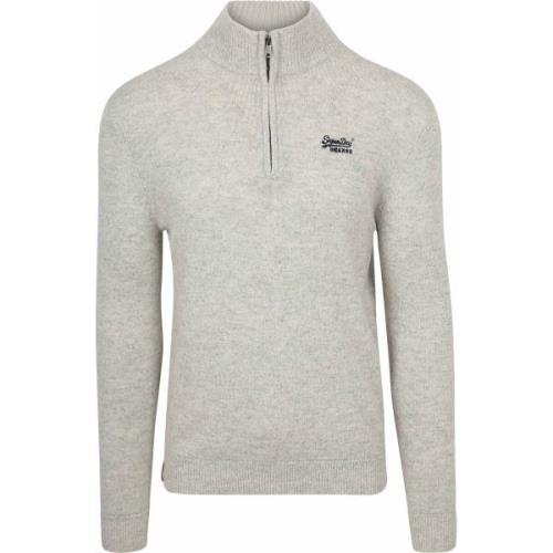 Sweater Superdry Henley Essential Half Zip Grijs