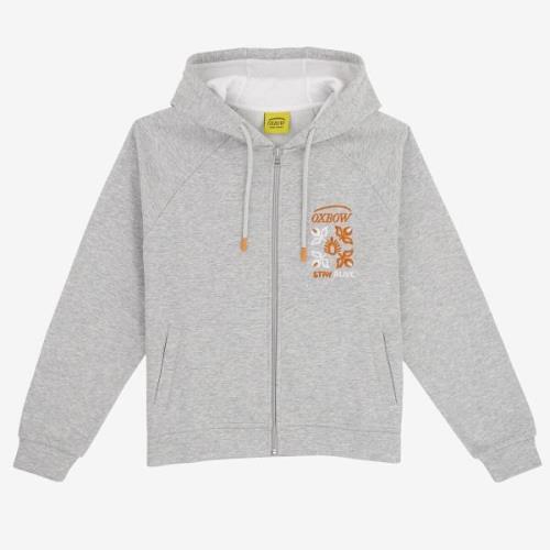 Mantel Oxbow Effen hoodiejas met borduurwerk leder P2SIMOLIS