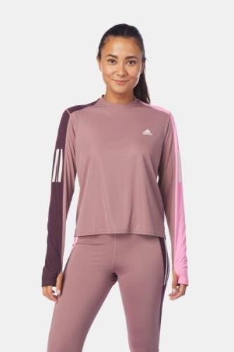 adidas Own the Run Colorblock Long-Sleeve Hardloopshirt Dames Taupe/Li...