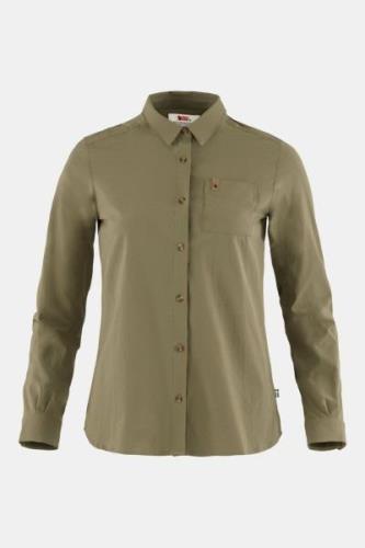 Fjällräven Övik Lite Blouse LS Dames Middengroen/Lichtgroen