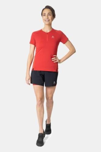 Odlo The Axalp half-zip running T-shirt Dames Middenrood/Oranje