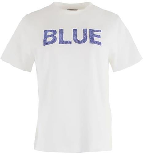 Anna Blue T-Shirt LogoSequin Wit dames