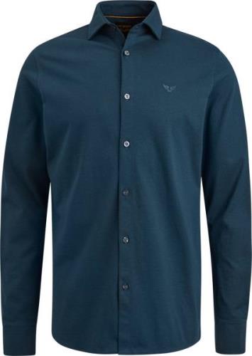 Pme Legend Long Sleeve Shirt Satin Jersey Blauw heren