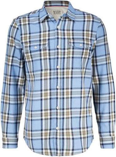 Scotch & Soda Overhemd Flannel Blauw heren