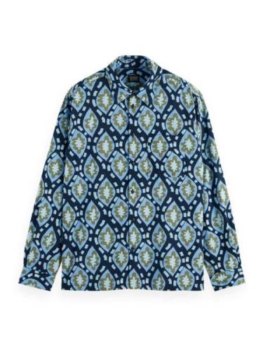 Scotch & Soda PRINTED SEERSUCKER SHIRT Blauw heren