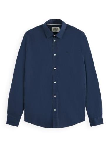 Scotch & Soda Overhemd Core Poplin Blauw heren