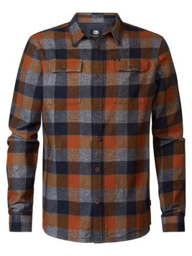 Petrol Overhemd Long Sleeve Check Rood heren