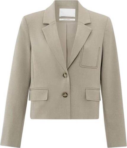 Yaya Short woven blazer with contra Bruin dames