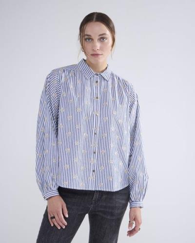 Summum Blouse Scattered Embrostripe Wit dames