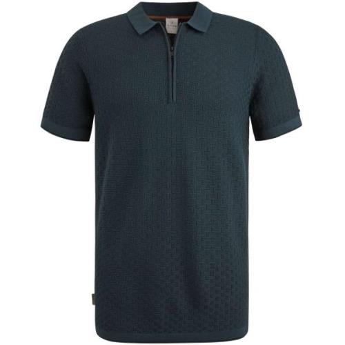 Cast Iron Short sleeve polo cotton modal Blauw heren