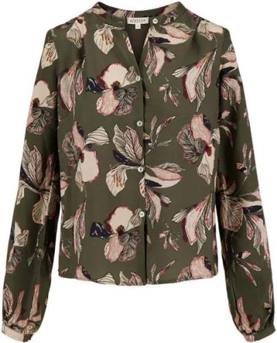 Zusss blouse met Iris bloemen print Groen dames