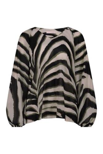 Studio Anneloes Blouse Elain Zebra Crepe Groen dames